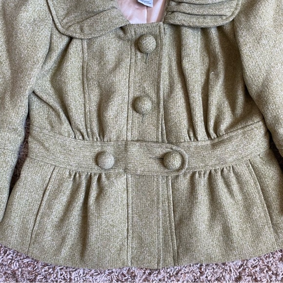 Tabitha Pea Green Cropped Blazer Pea Coat Jacket - Picture 5 of 11